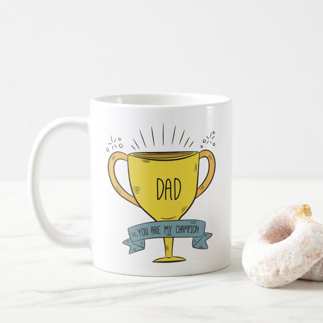 Taza De Café Papá, el día de mi padre campeón | Café Mug (Con donut)