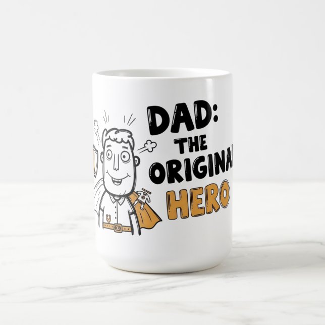 Taza De Café Papá el Día del Héroe Original (Centro)