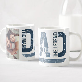 Taza De Café Papá El Hombre El Mito La Leyenda Foto Personaliza