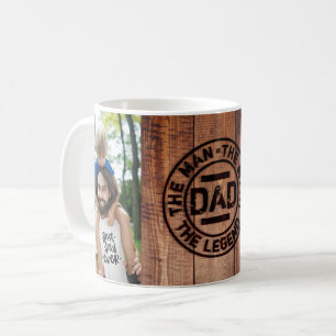 Taza De Café Papá El Hombre Mito Leyenda Dos Foto Madera Person