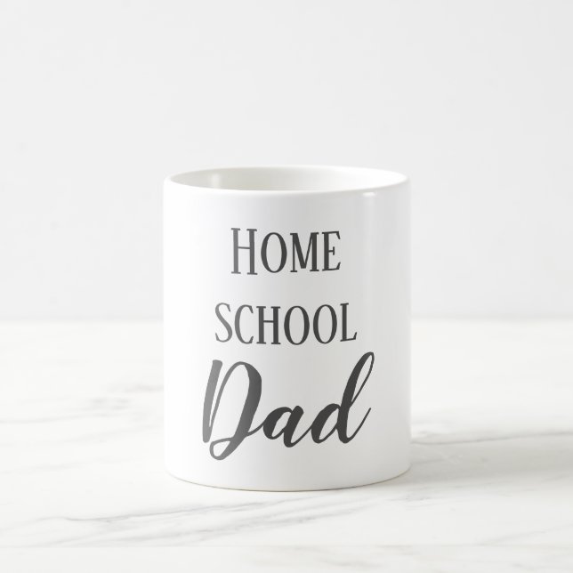 Taza De Café Papá en casa gris y blanco (Centro)