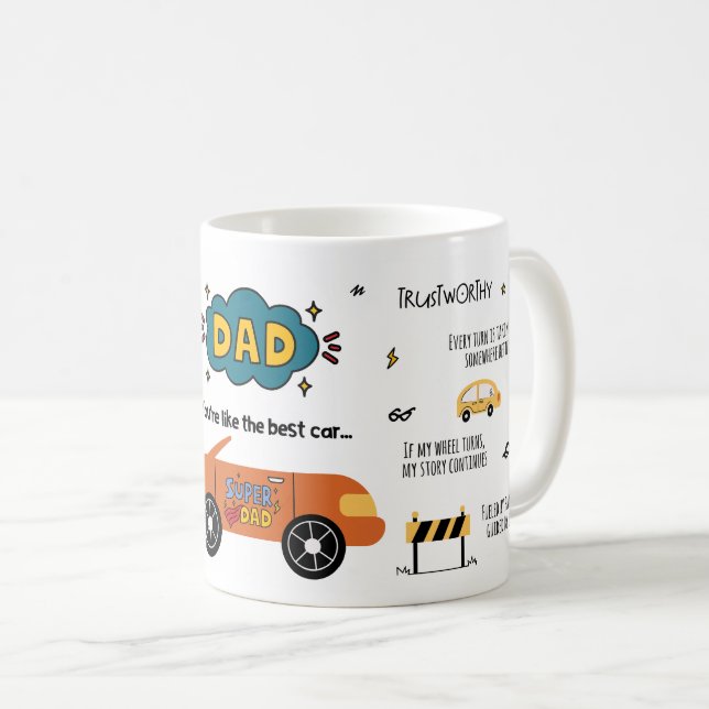Taza De Café Papá eres como el mejor coche (Anverso derecho)