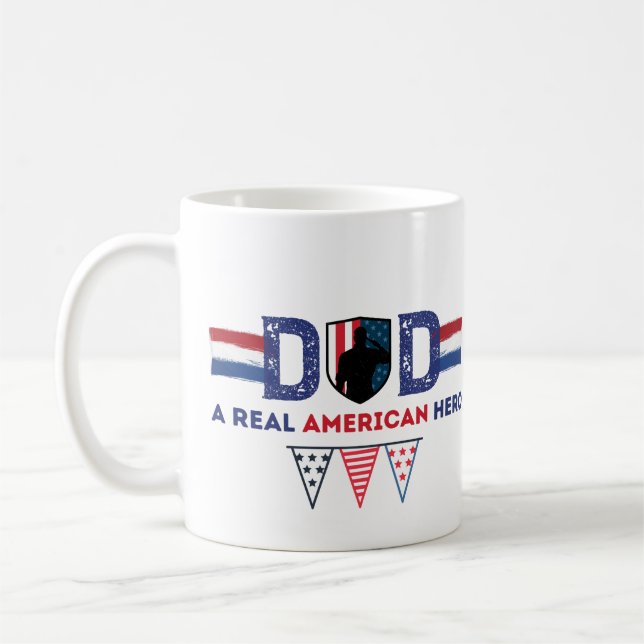Taza De Café Papá es un verdadero héroe estadounidense (Izquierda)