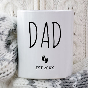 Taza De Café Papá Est. 2025 Esperar Papá Nuevo Noel La Primera 
