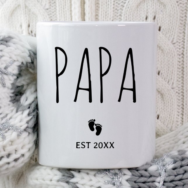 Taza De Café Papa Est 2025 Nuevo Padre Prospectivo Embarazo Mat (Subido por el creador)