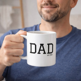 Taza De Café Papá Establece Día del Padre Personalizable Año