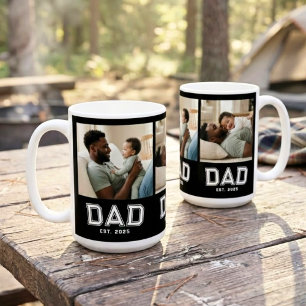 Taza De Café Papá Establecido 3 Collage de Fotos Personalizado 
