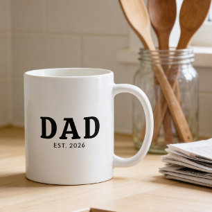 Taza De Café Papá Establecido En Blanco Y Negro En Negrita