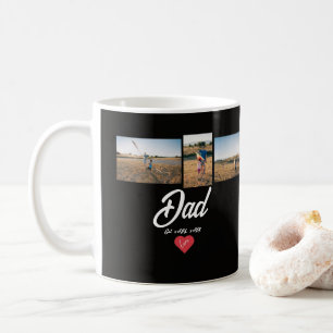 Taza De Café Papá Establecido Escritura Blanca Corazón Rojo 3 F