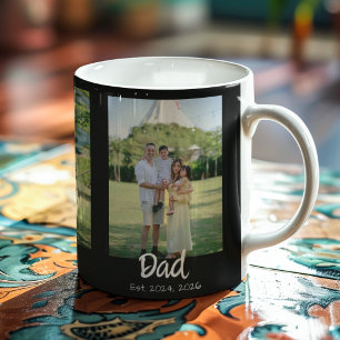 Taza De Café Papá Establecido escritura blanca Negra 3 Foto