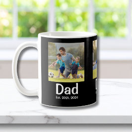 Taza De Café Papá Establecido Foto en Negro 3