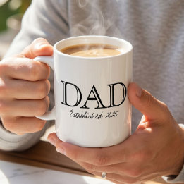 Taza De Café Papá Establecido Negrita Blanco Negro