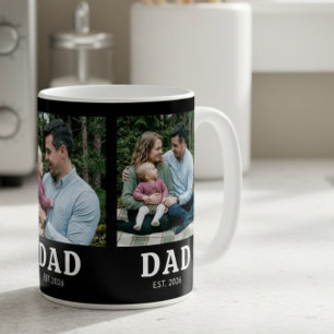 Taza De Café Papá Establecido Negrita Moderna Negra 3 Foto
