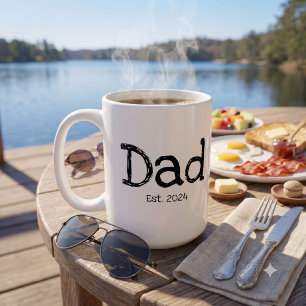 Taza De Café Papá Establecido Negro Blanco Audaz