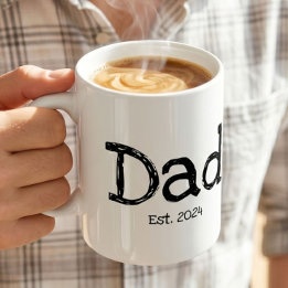 Taza De Café Papá Establecido Negro Blanco Audaz