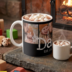 Taza De Café Papá Establecido Texto Blanco Negrita Divertido Fo