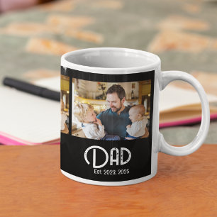 Taza De Café Papá Establecido Texto Grunge 3 Fotos