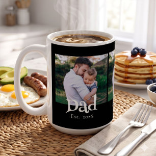 Taza De Café Papá Establecido Texto Negrito Divertido Simple +