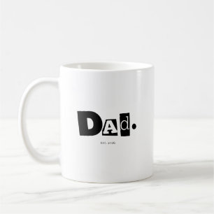 Taza De Café Papá Estableció Año Personalizado Moderno y Negrit