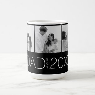 Taza De Café Papá Estableció Diseño Moderno de Tres Fotos
