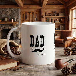 Taza De Café Papá Estableció el año de la barba estilo western
