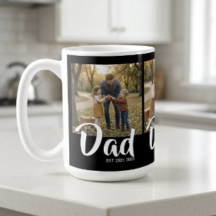 Taza De Café Papá Estableció Escritura Negra 3 Foto