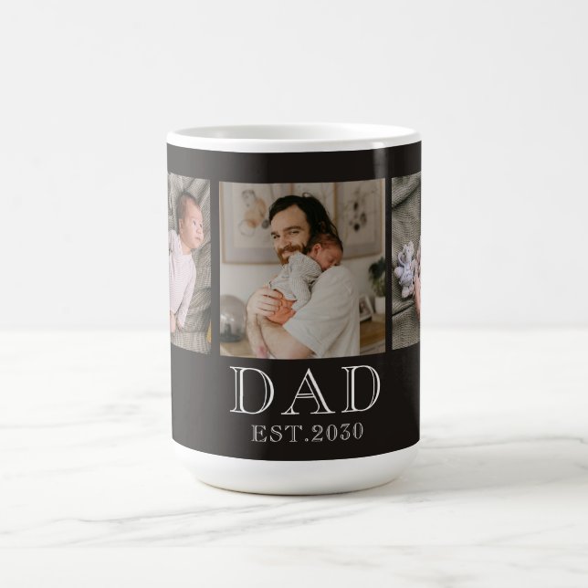Taza De Café Papá Estableció Foto Negra 3  (Centro)