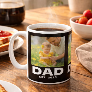 Taza De Café Papa Estableció Foto Negra 3