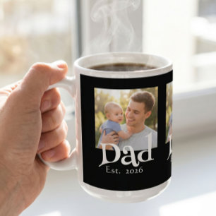 Taza De Café Papá Estableció Foto Negro Divertido Negrita Simpl