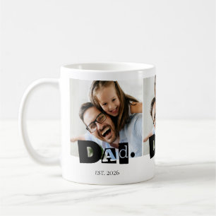 Taza De Café Papá Estableció Foto Personalizada Moderna