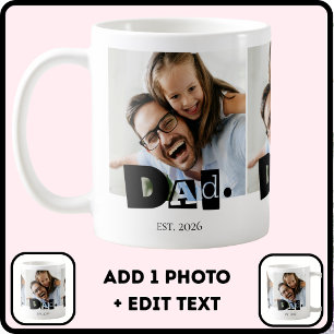 Taza De Café Papá Estableció Foto Personalizada Moderna 