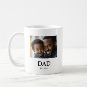 Taza De Café Papá Estableció Foto Simple Blanco y Negro