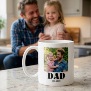Taza De Café Papá Estableció Fuente Negrita Simple y Fuerte