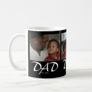 Taza De Café Papá Estableció Moderno Script Negro 3 Fotos