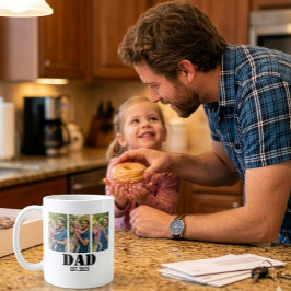 Taza De Café Papá Estableció Negrita Fuente Negra 3 Fotos