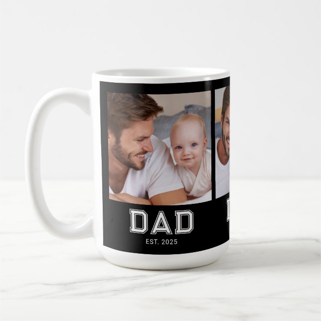 Taza De Café Papá Estableció Negrita Negra 3 Foto (Izquierda)