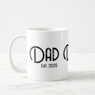 Taza De Café Papá Estableció Texto Grunge est. año nuevo papá