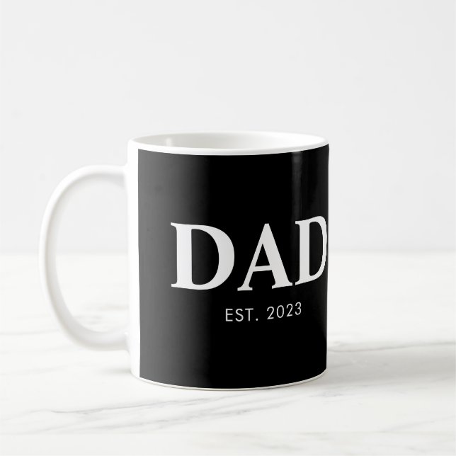 Taza De Café Papá Estableció Texto Simple Año Mínimo (Izquierda)
