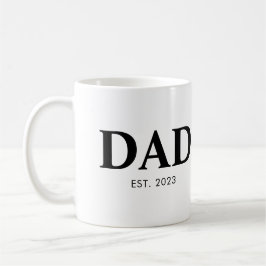 Taza De Café Papá Estableció Texto Simple Mínimo Año Est