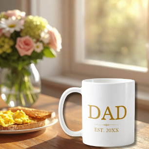 Taza De Café Papá Fecha de Establecimiento con Nombres de los H