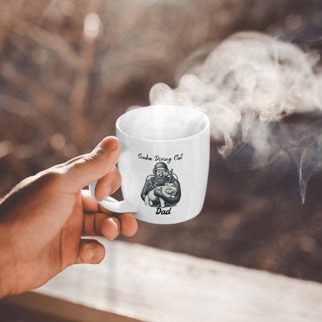 Taza De Café Papá Gato Buceo Marino (Subido por el creador)
