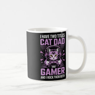 Taza De Café Papá Gato Jugador Divertido Padre Jugador Para Hom