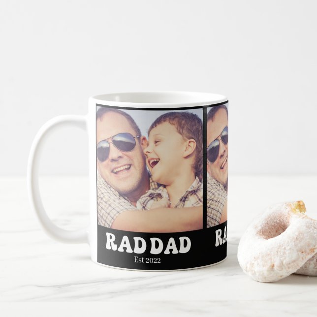 Taza De Café Papá Genial Est. Foto Retro (Con donut)