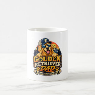 Taza De Café Papa Golden Retriever Retro Atardecer Vintage