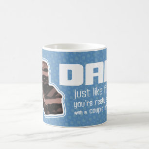 Taza De Café Papá "igual que fudge", divertido barro azul