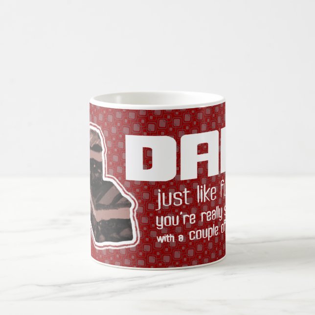 Taza De Café Papá "igual que fudge" divertido barro rojo oscuro (Centro)