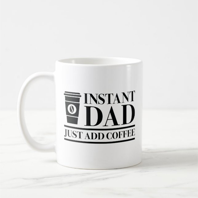 Taza De Café Papá Instantáneo Acaba De Añadir Café (Izquierda)