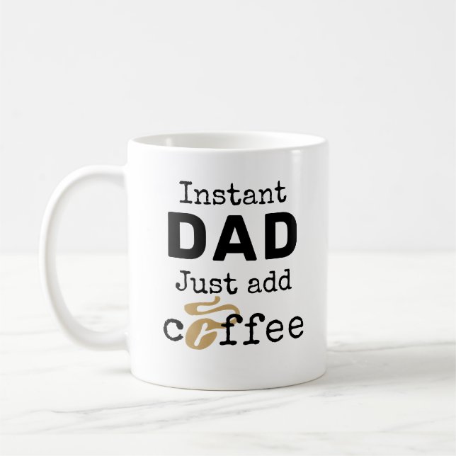 Taza De Café Papá Instantáneo Acaba De Añadir Café (Izquierda)