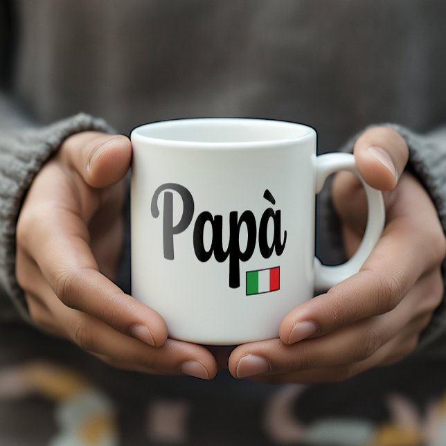 Taza De Café Papà Italian Flag Mug - Father Dad (Papà Italian Flag Mug - Thoughtful Gift for Italian Father)