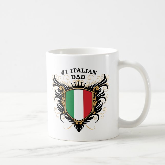 Taza De Café Papá italiano del número uno (Derecha)